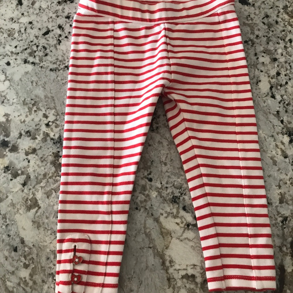 Janie and jack red and white leggings